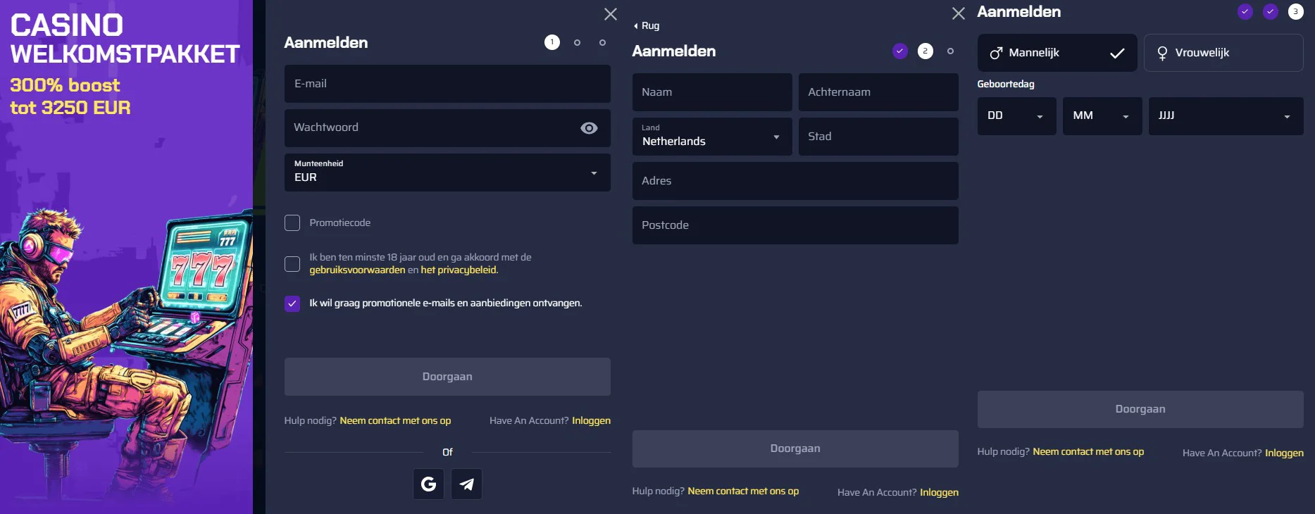 Betory Casino Registratie en KYC