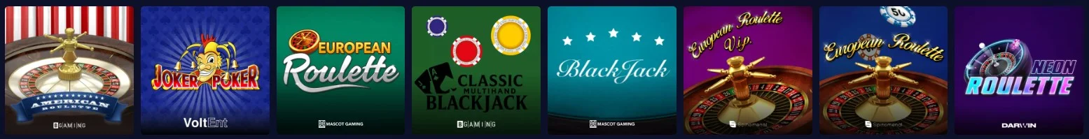 Betory Casino Tafelspellen